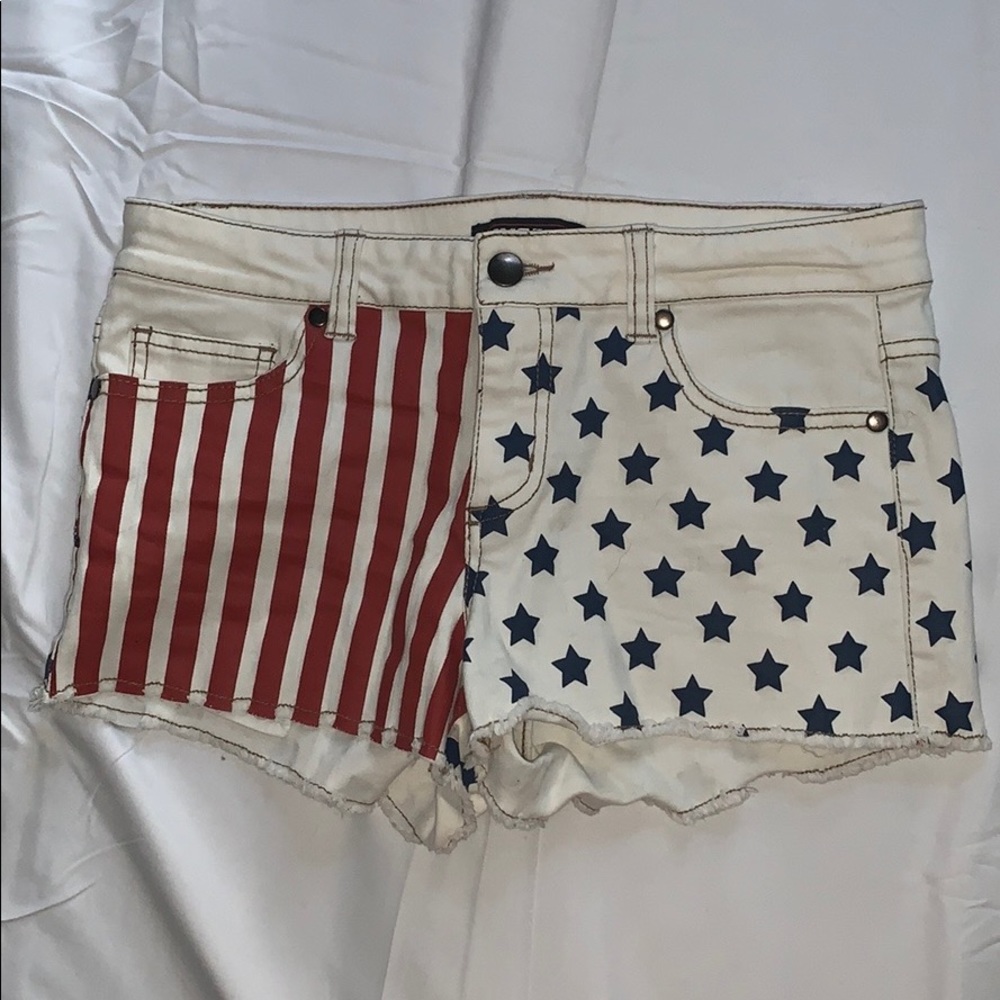 White Flag Jean Shorts